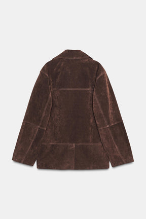 Übergroße Wildlederjacke