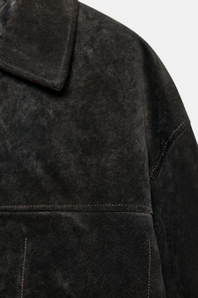 Übergroße Wildlederjacke