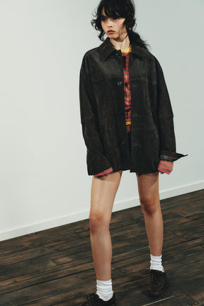 Übergroße Wildlederjacke
