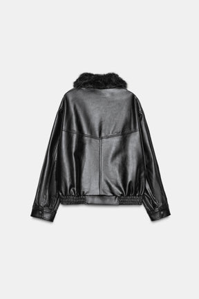 Jacke mit Kunstpelzkragen