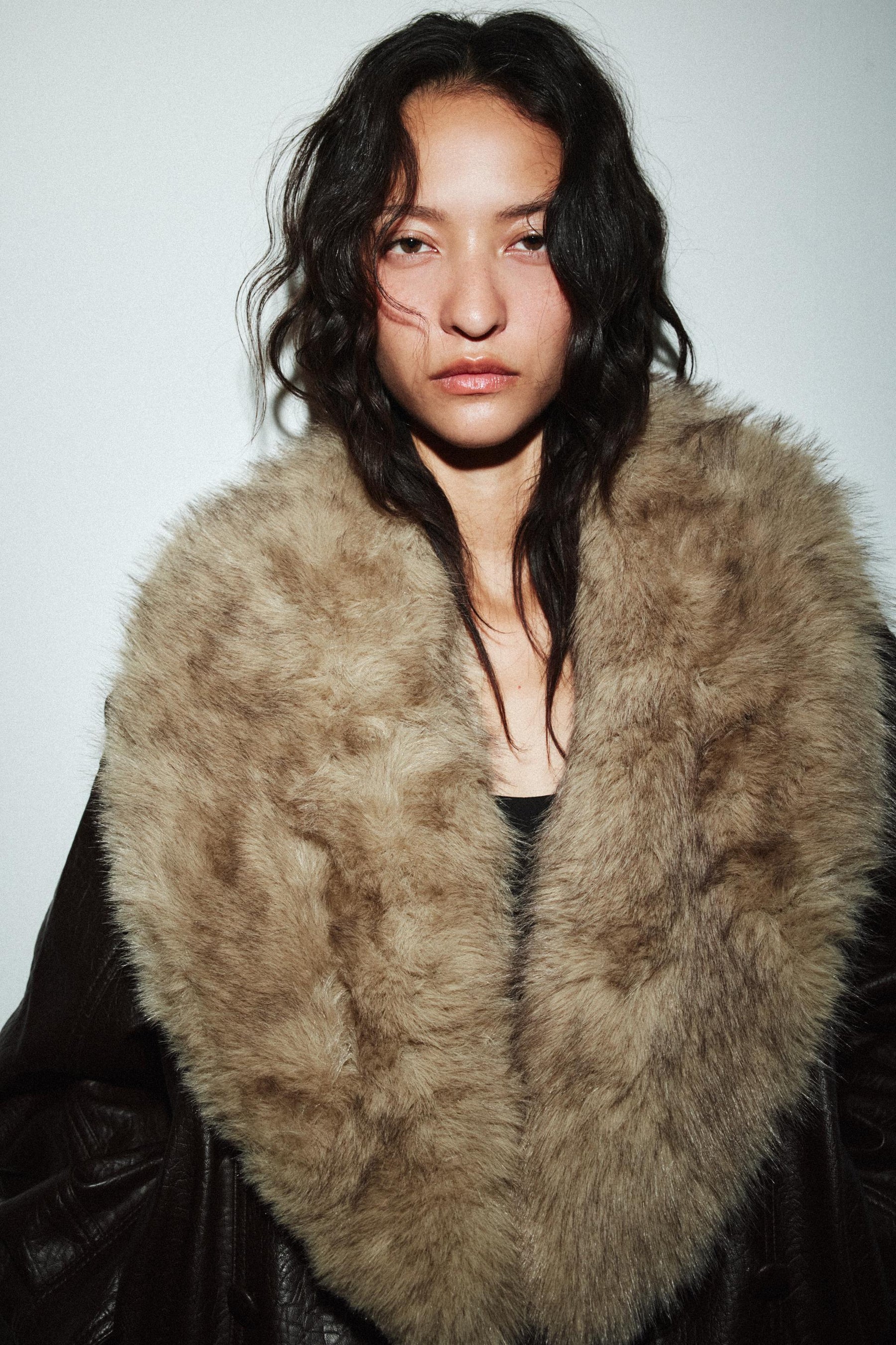 FAUX LEATHER JACKET WITH