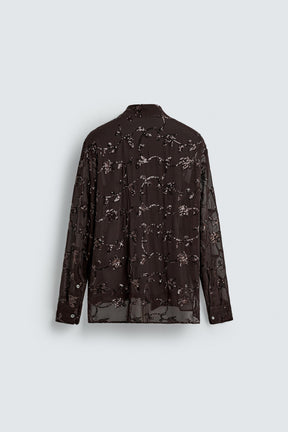 LIMITED EDITION SEQUINNED SEMI-SHEER SHIRT - Image 7