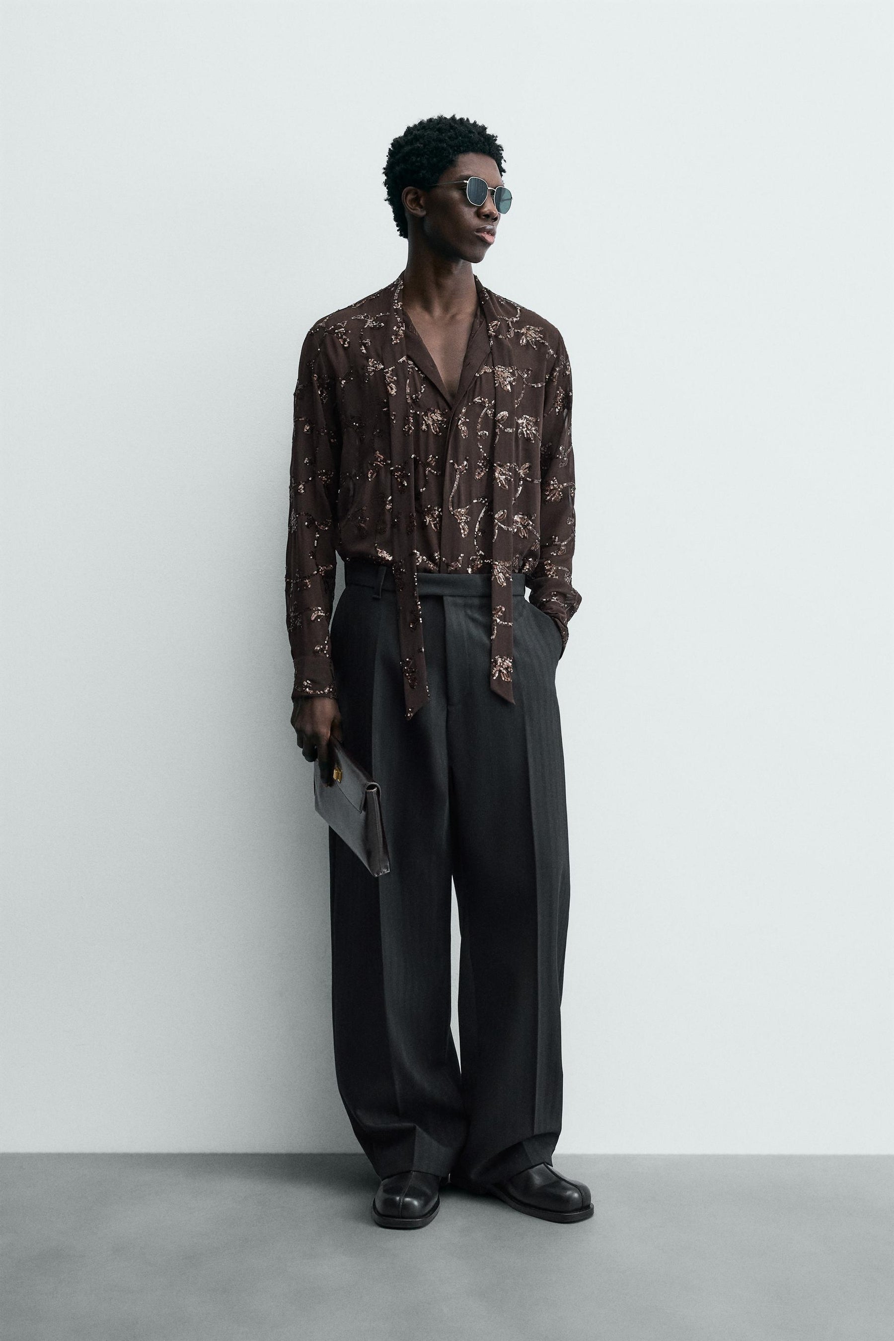 LIMITED EDITION SEQUINNED SEMI-SHEER SHIRT - Image 1