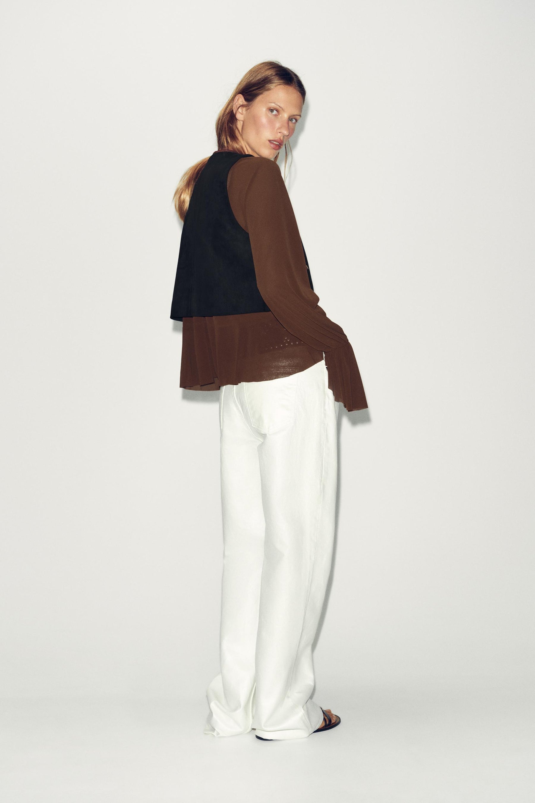 FAUX SUEDE WAISTCOAT WITH BEADED EMBROIDERY - Image 5