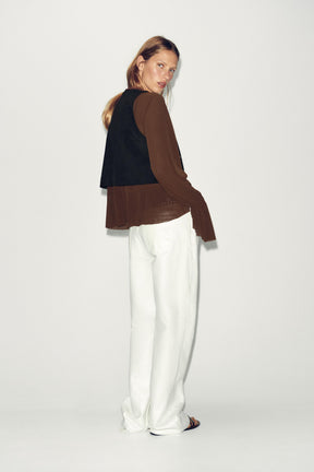 FAUX SUEDE WAISTCOAT WITH BEADED EMBROIDERY - Image 5