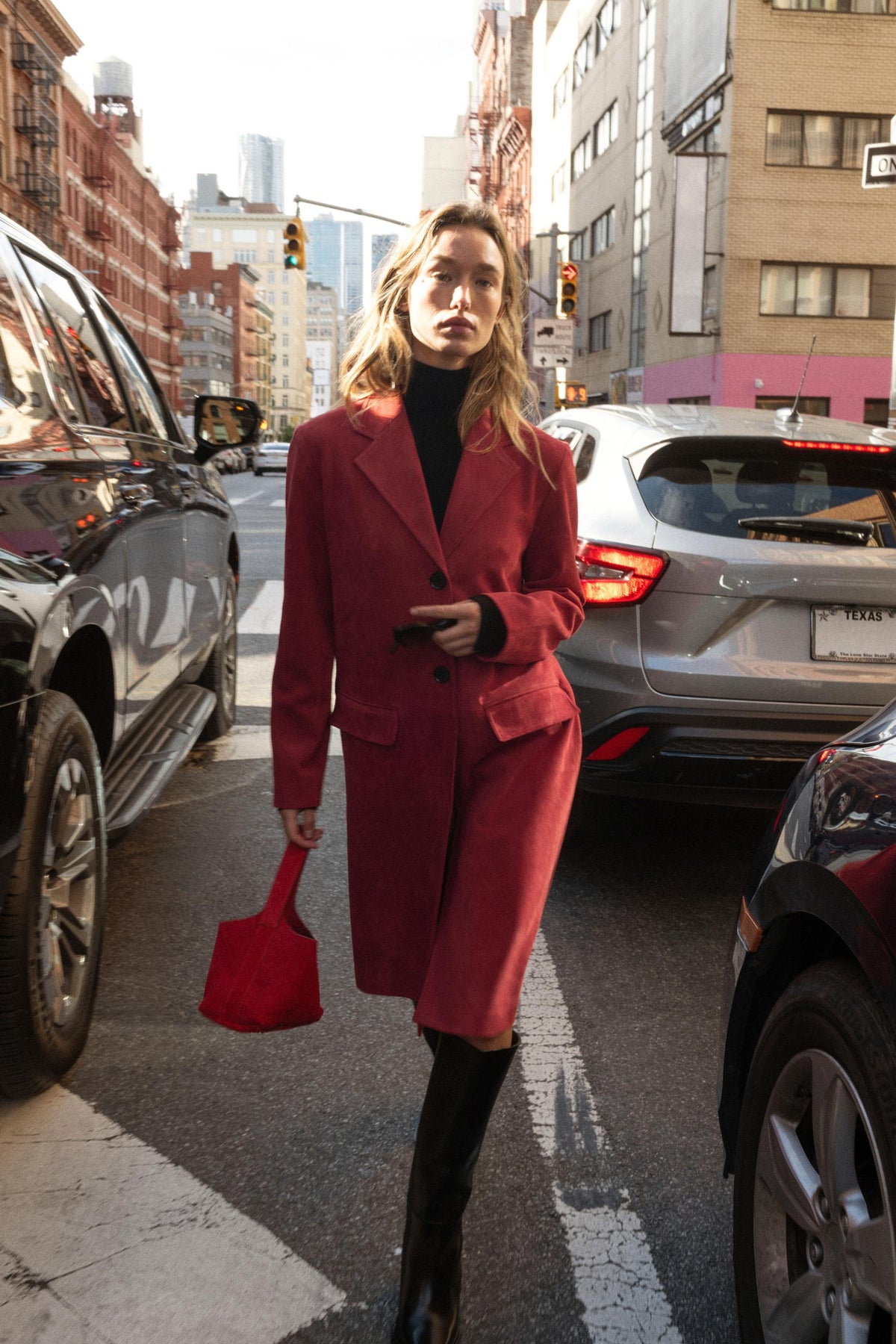 FAUX SUEDE FROCK COAT - Image 1