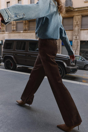 FAUX SUEDE TROUSERS