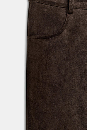 FAUX SUEDE TROUSERS