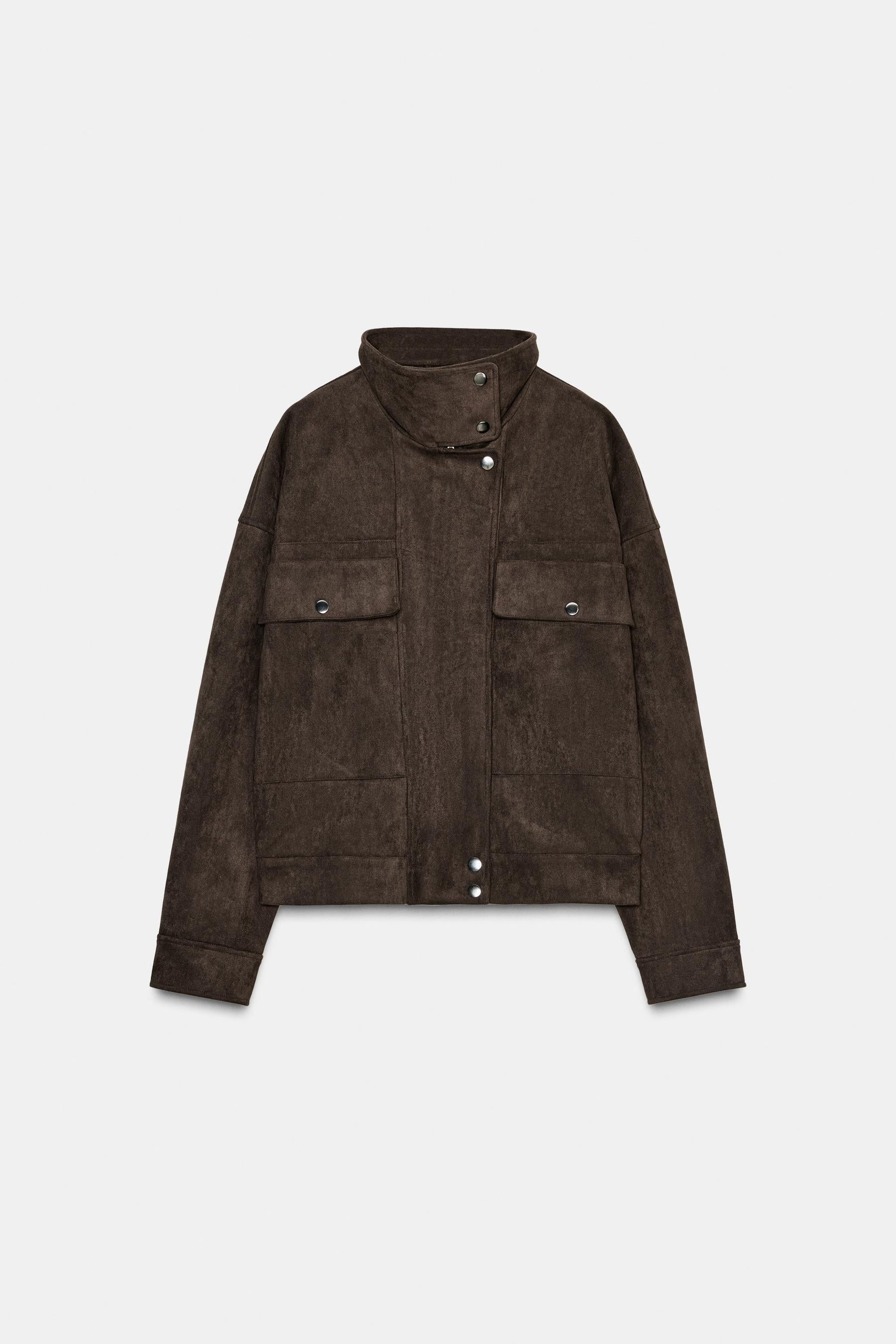 Oversized-Jacke aus Wildlederimitat