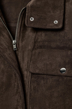 Oversized-Jacke aus Wildlederimitat