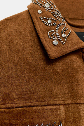 FAUX SUEDE STUDDED JACKET - Image 7