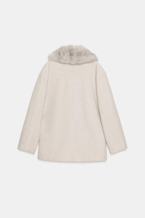 SOFT COAT WITH FAUX FUR COLLAR - Image 6