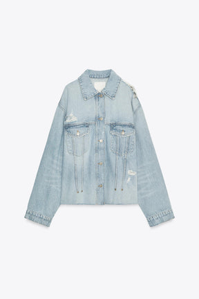 Ripped Denim Overshirt