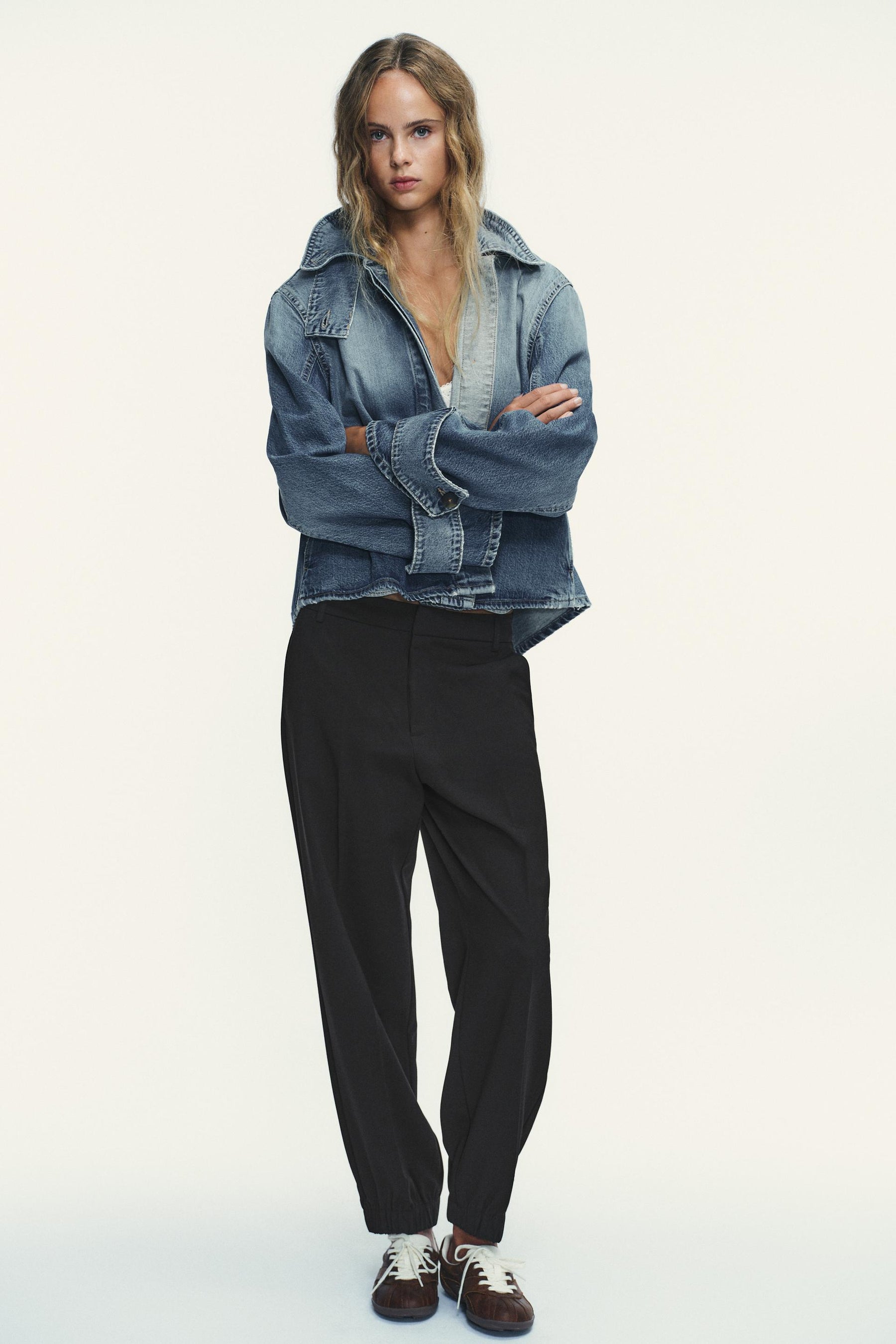 High Neck Denim Jacket