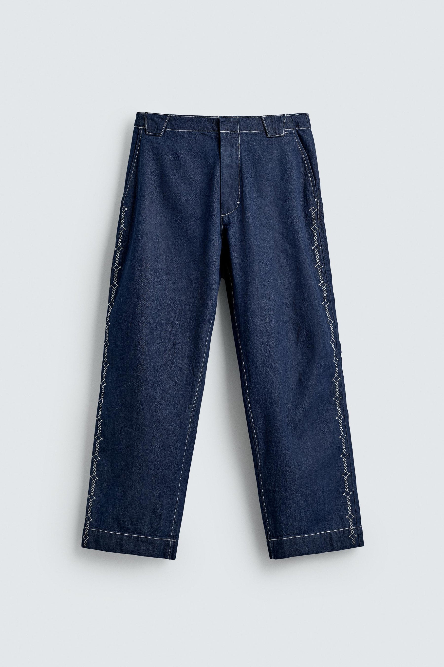 EMBROIDERED STRIPE JEANS - Image 6