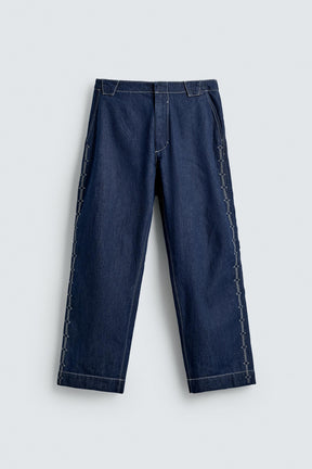 EMBROIDERED STRIPE JEANS - Image 6