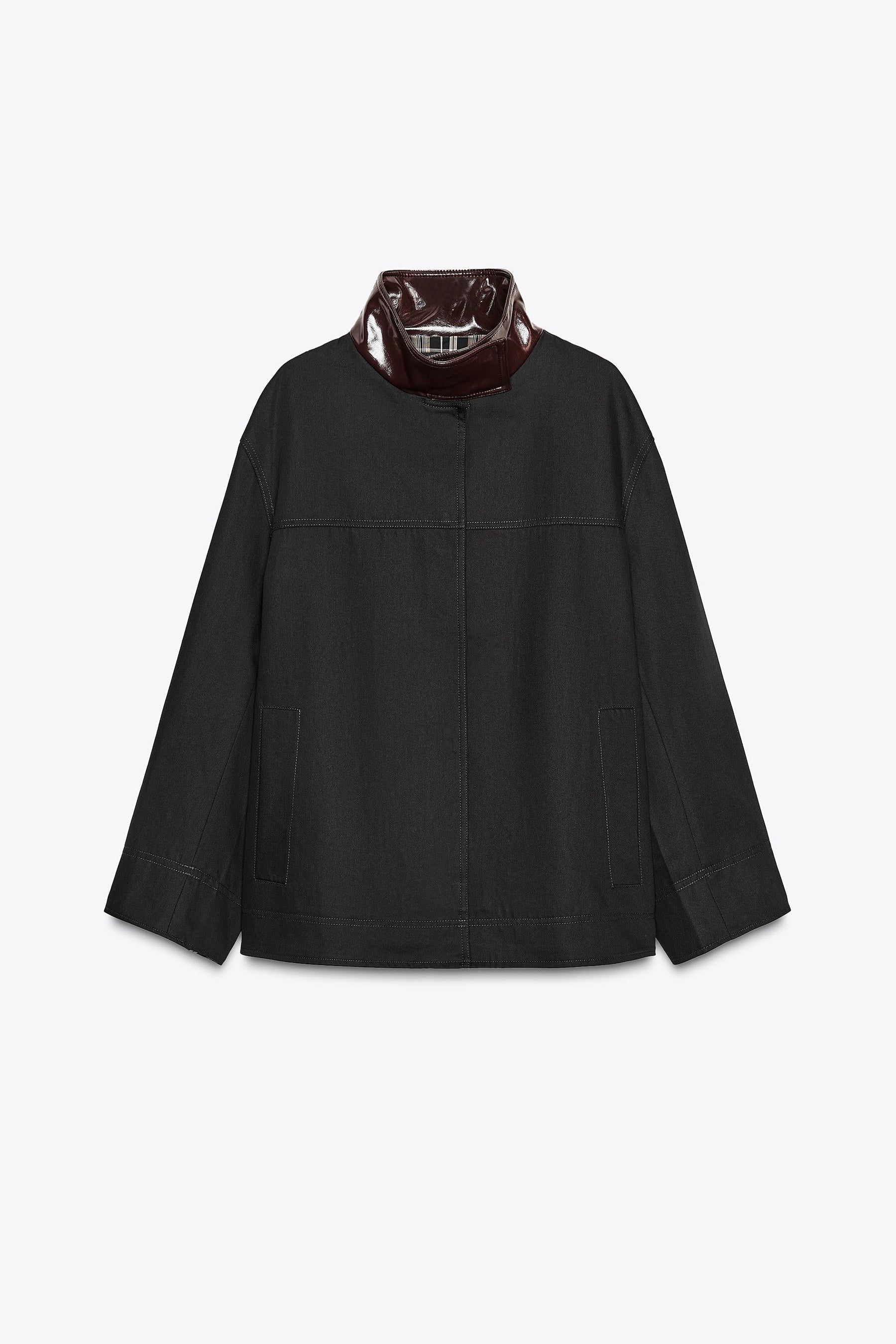 ZW COLLECTION CONTRAST COLLAR JACKET - Image 6