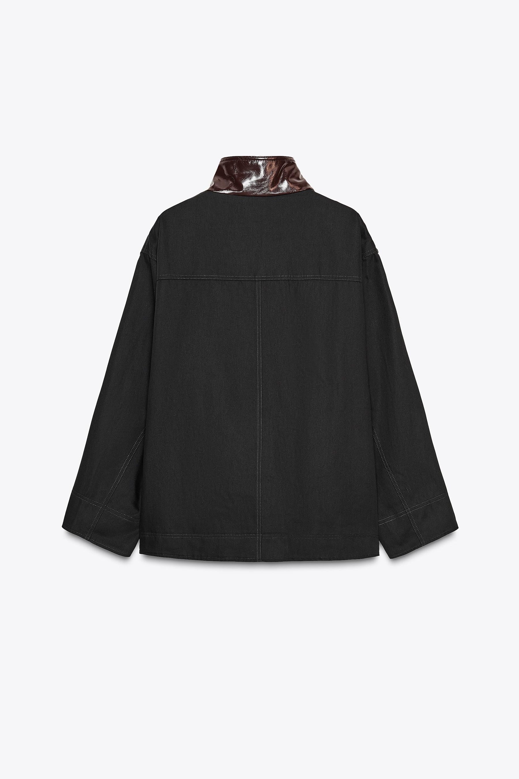 ZW COLLECTION CONTRAST COLLAR JACKET - Image 7