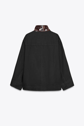ZW COLLECTION CONTRAST COLLAR JACKET - Image 7