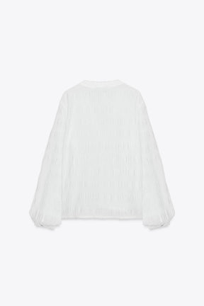Bluse mit Spitzenbesatz