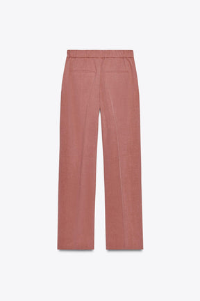 STRAIGHT-LEG TROUSERS ELASTICATED WAIST