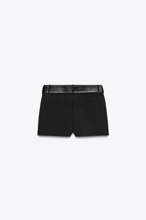 Low-Rise Skort with Belt
