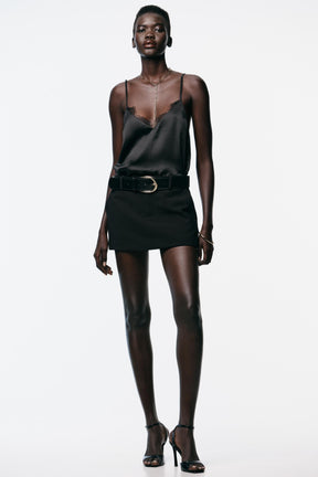Low-Rise Skort with Belt
