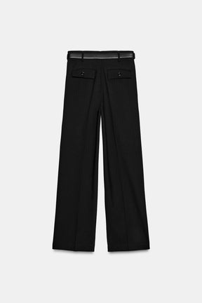 High-Waist Trousers with Belt