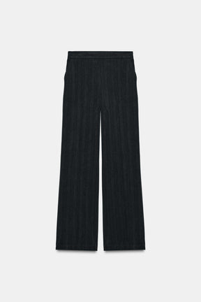Straight-leg Herringbone Trousers