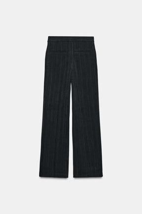 Straight-leg Herringbone Trousers
