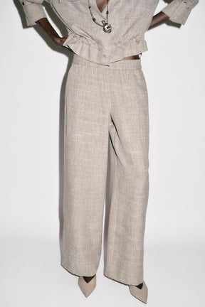 Wide-Leg Flecked Trousers