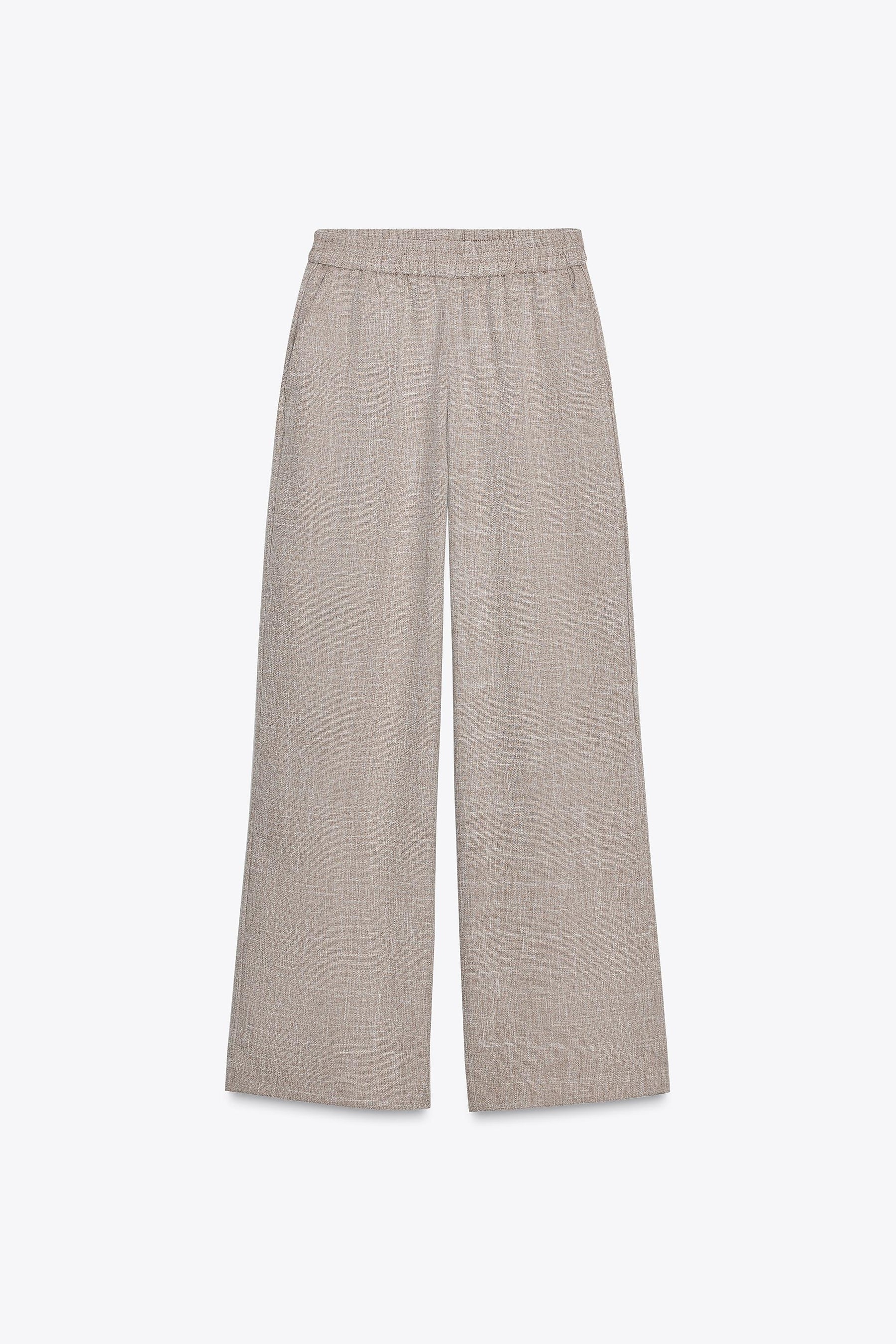 Wide-Leg Flecked Trousers