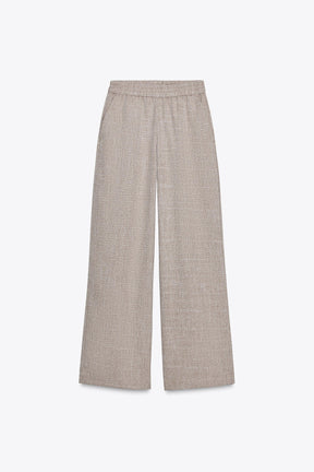 Wide-Leg Flecked Trousers
