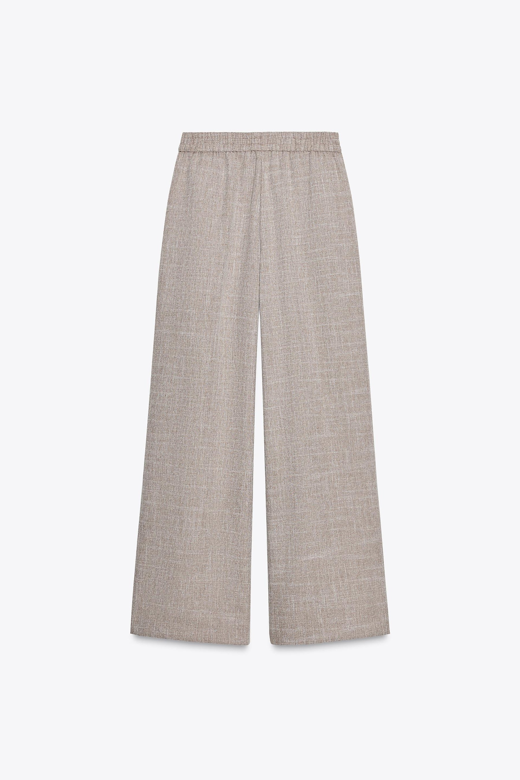 Wide-Leg Flecked Trousers