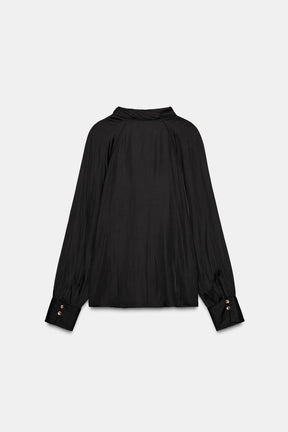 Satin Blouse with Buttons