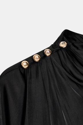 Satin Blouse with Buttons