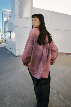 STRIPED SATIN SHIRT
