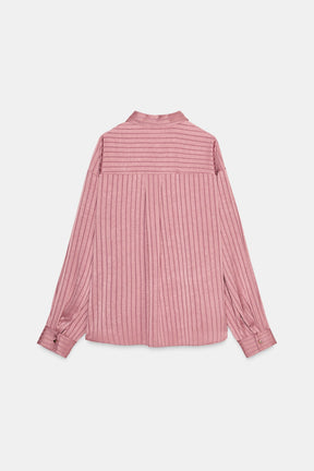 STRIPED SATIN SHIRT