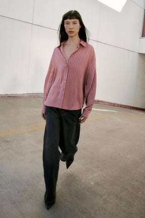STRIPED SATIN SHIRT