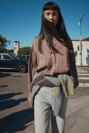 STRIPED SATIN SHIRT