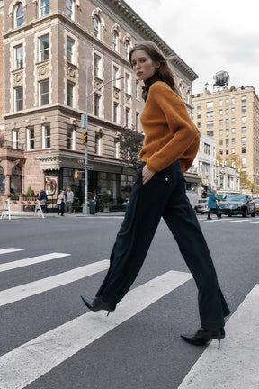 Wide-Leg High-Waist Trousers