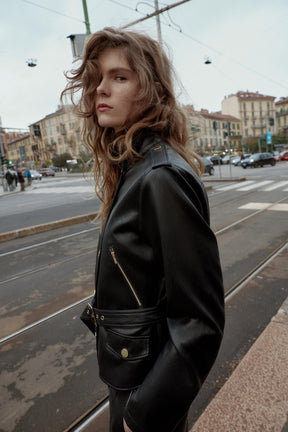 FAUX LEATHER JACKET