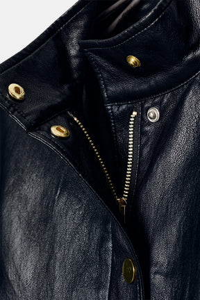 FAUX LEATHER JACKET WITH BELT - Image 10