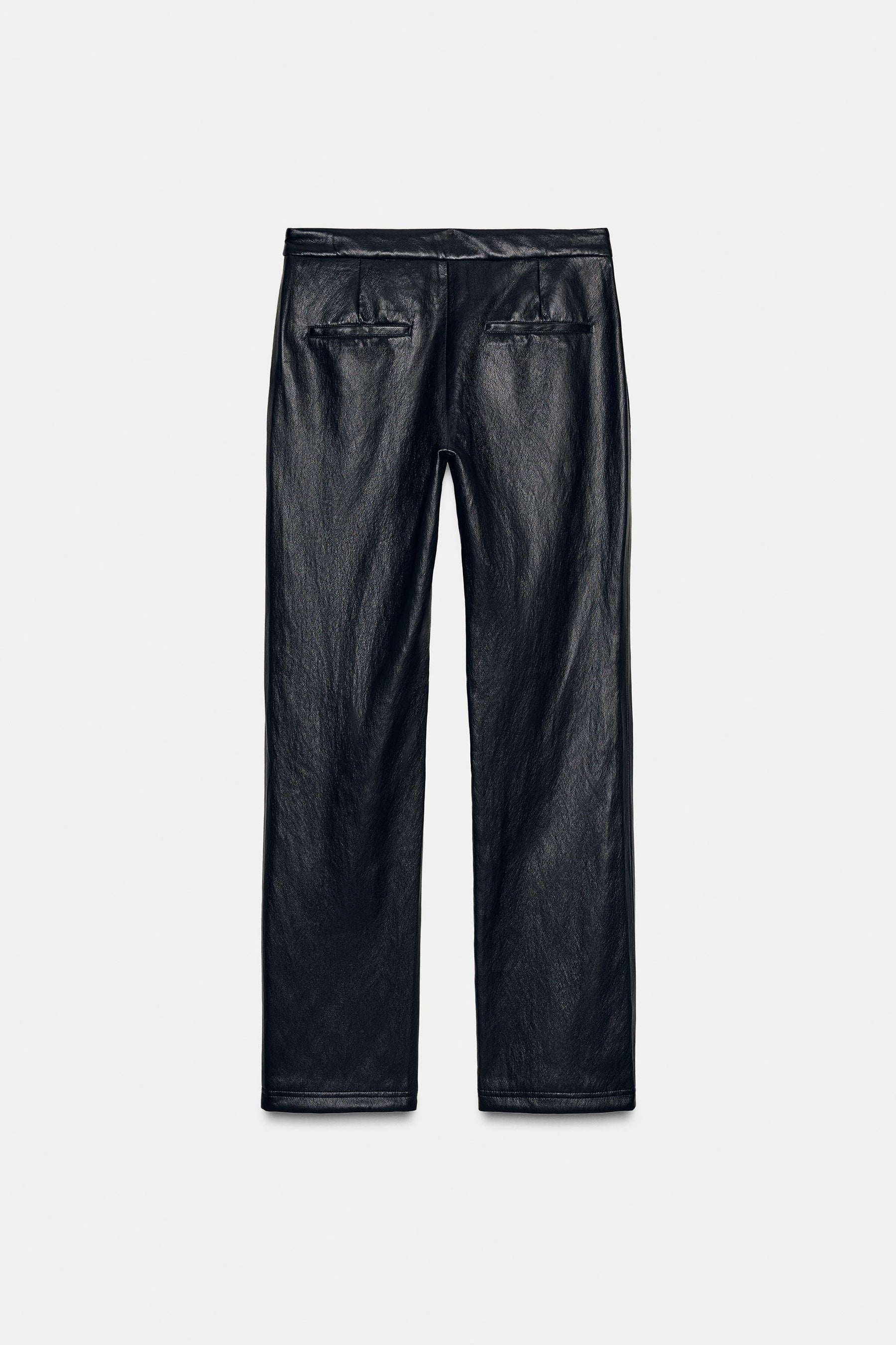 FLARE FAUX LEATHER TROUSERS