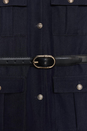 BELTED JACKET WITH POCKETS