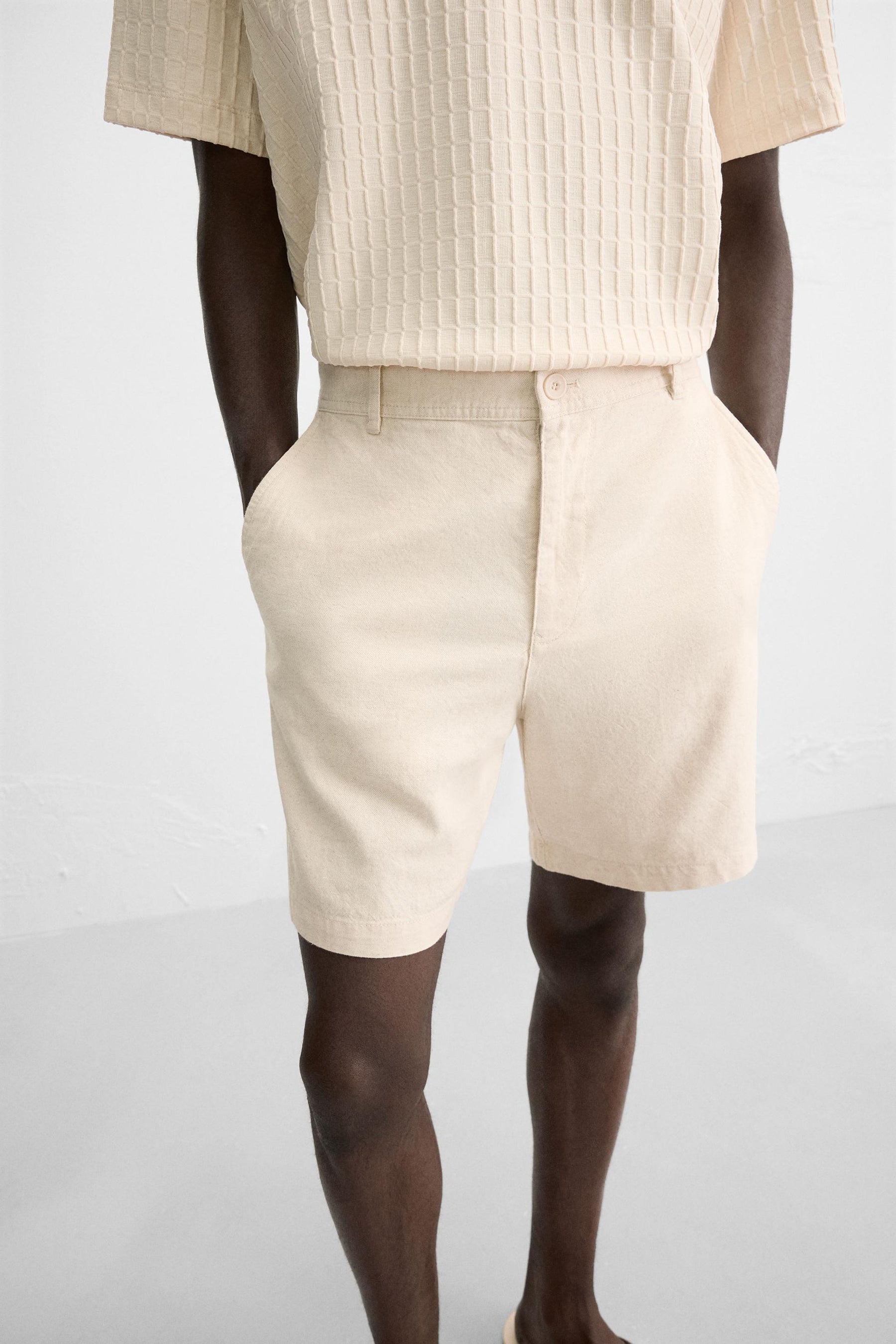 COTTON/LINEN BERMUDA SHORTS - Image 5