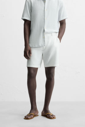 COTTON/LINEN BERMUDA SHORTS - Image 2