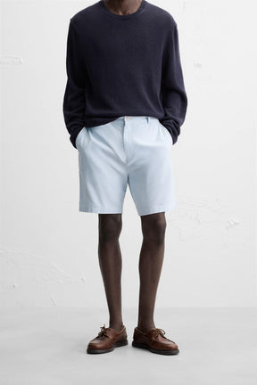 COTTON/LINEN BERMUDA SHORTS - Image 2