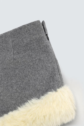 CONTRAST FUR SHORTS