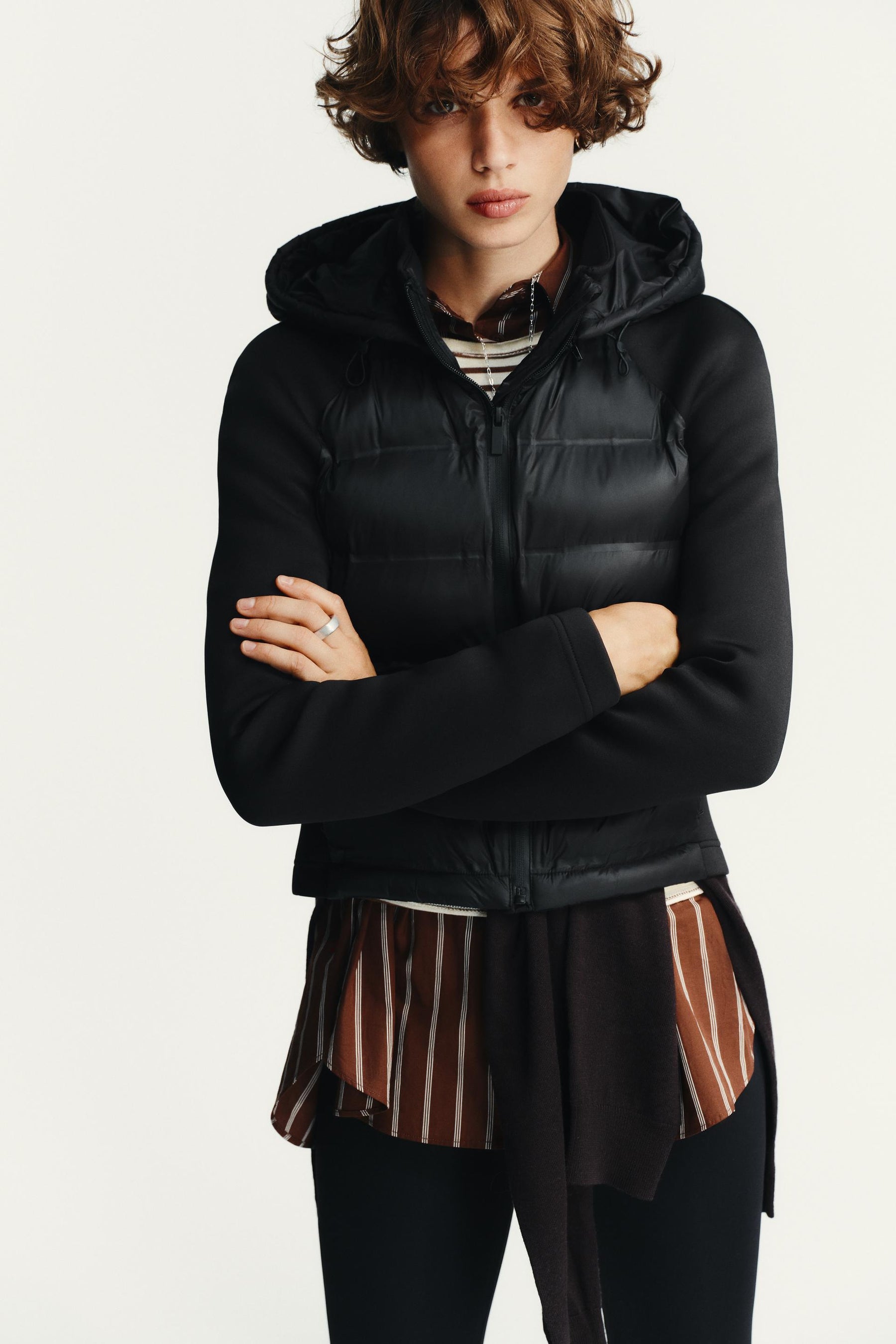 Gesteppte Jacke mit abnehmbarer Kapuze